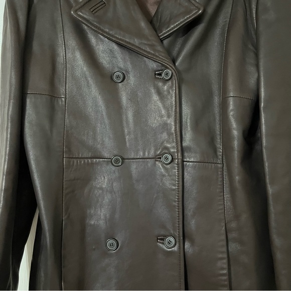 Andrew Marc Additions Leather Coat Jacket Brown Size Large - Picture 5 of 5